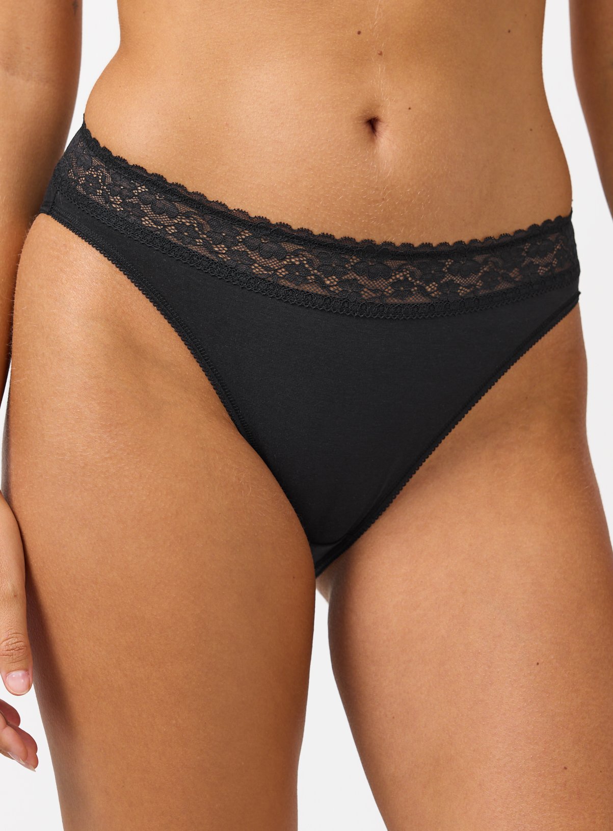 Black, White & Nude Lace High Leg Briefs 5 Pack 12 - Image 2 thumbnail